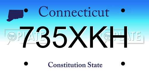 735XKH Connecticut License Plate