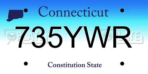 735YWR Connecticut License Plate