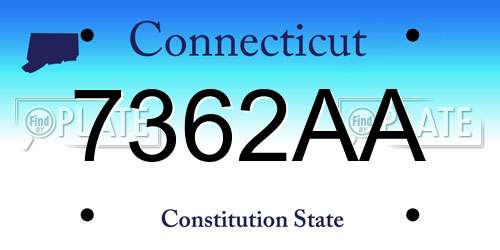 7362AA Connecticut License Plate