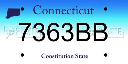 7363BB Connecticut License Plate