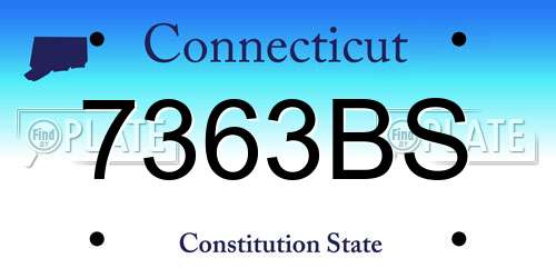 7363BS Connecticut License Plate