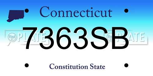 7363SB Connecticut License Plate