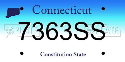 7363SS Connecticut License Plate