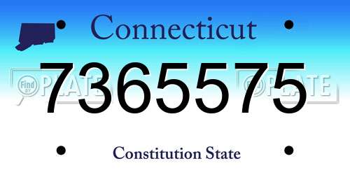 7365575 Connecticut License Plate