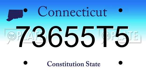 73655T5 Connecticut License Plate