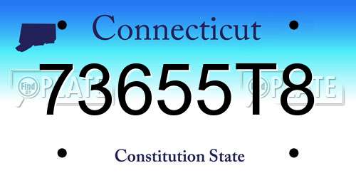 73655T8 Connecticut License Plate