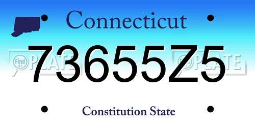 73655Z5 Connecticut License Plate