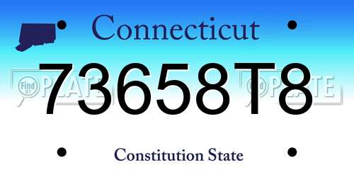 73658T8 Connecticut License Plate