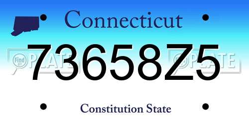 73658Z5 Connecticut License Plate