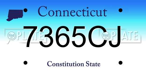 7365CJ Connecticut License Plate
