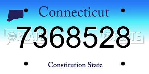 7368528 Connecticut License Plate