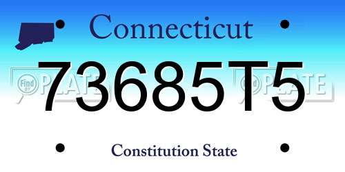 73685T5 Connecticut License Plate