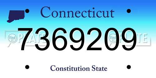 7369209 Connecticut License Plate