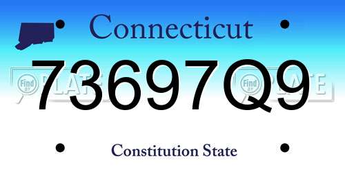 73697Q9 Connecticut License Plate