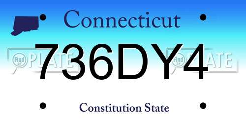 736DY4 Connecticut License Plate
