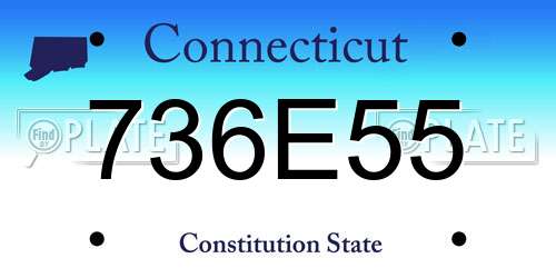 736E55 Connecticut License Plate