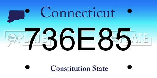 736E85 Connecticut License Plate
