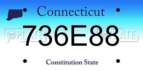 736E88 Connecticut License Plate