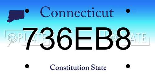 736EB8 Connecticut License Plate