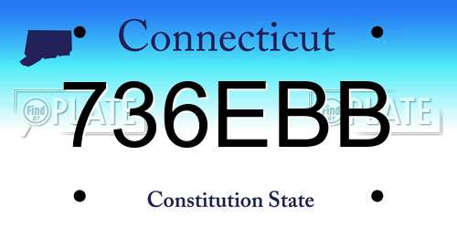 736EBB Connecticut License Plate