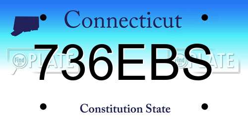 736EBS Connecticut License Plate