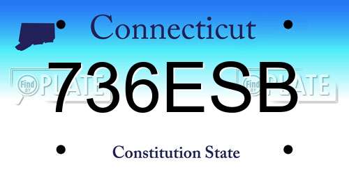 736ESB Connecticut License Plate