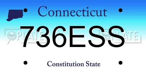 736ESS Connecticut License Plate
