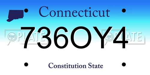 736OY4 Connecticut License Plate