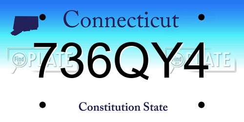736QY4 Connecticut License Plate