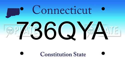 736QYA Connecticut License Plate