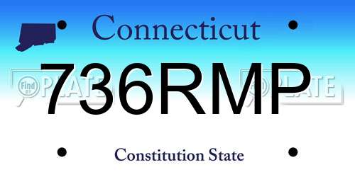 736RMP Connecticut License Plate