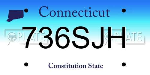 736SJH Connecticut License Plate