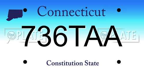 736TAA Connecticut License Plate