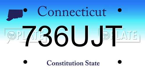736UJT Connecticut License Plate