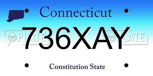 736XAY Connecticut License Plate