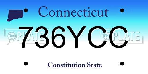 736YCC Connecticut License Plate