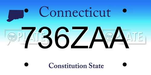 736ZAA Connecticut License Plate