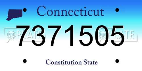 7371505 Connecticut License Plate