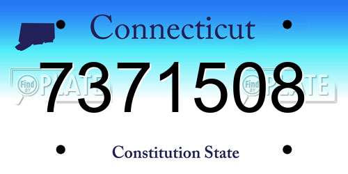 7371508 Connecticut License Plate