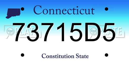 73715D5 Connecticut License Plate