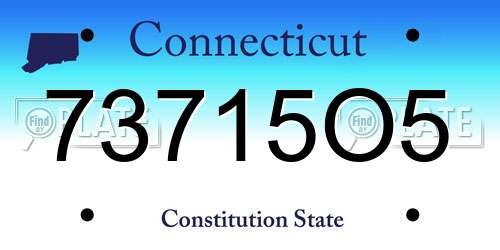 73715O5 Connecticut License Plate