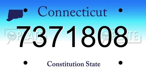 7371808 Connecticut License Plate