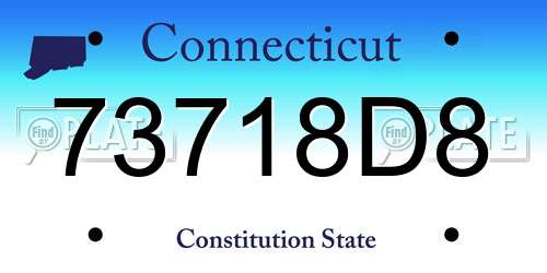 73718D8 Connecticut License Plate