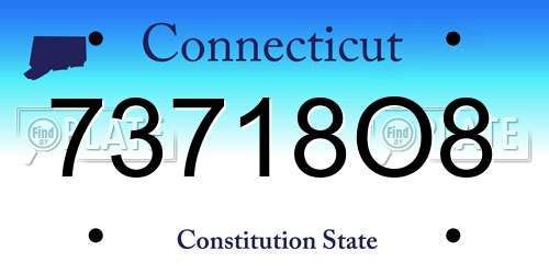 73718O8 Connecticut License Plate