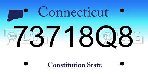 73718Q8 Connecticut License Plate