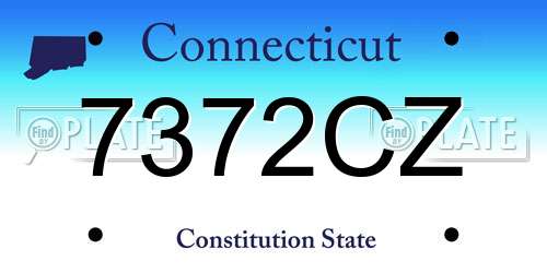 7372CZ Connecticut License Plate