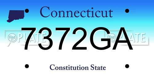 7372GA Connecticut License Plate