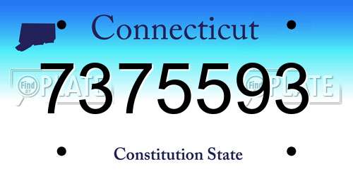 7375593 Connecticut License Plate
