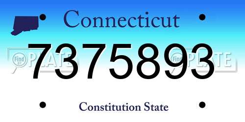 7375893 Connecticut License Plate