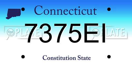 7375EI Connecticut License Plate
